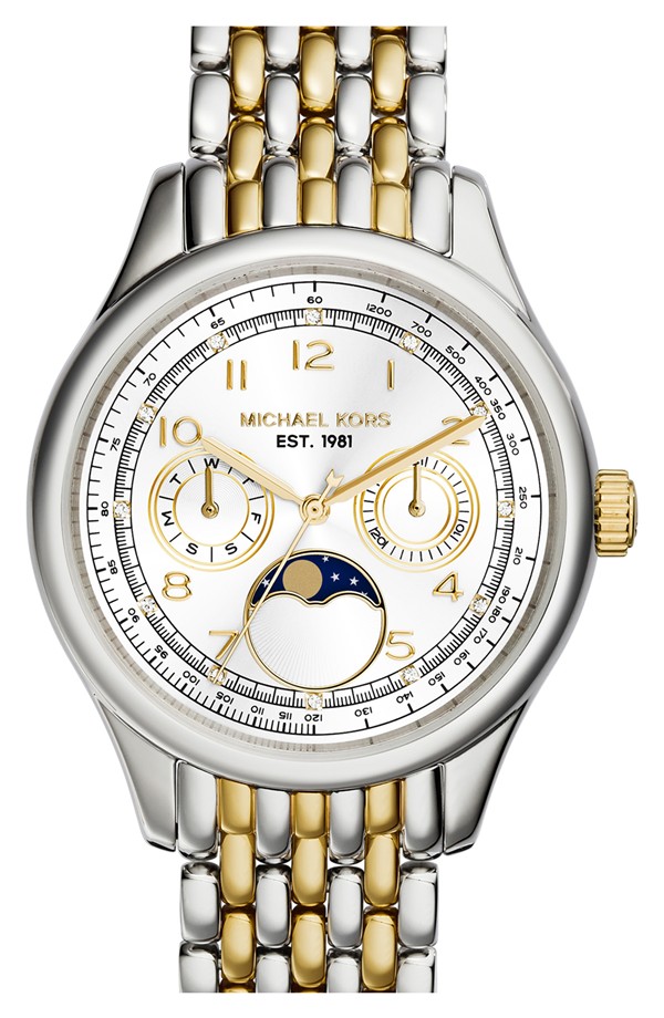 Michael Kors "Amelia" Moon Phase Bracelet Watch $295