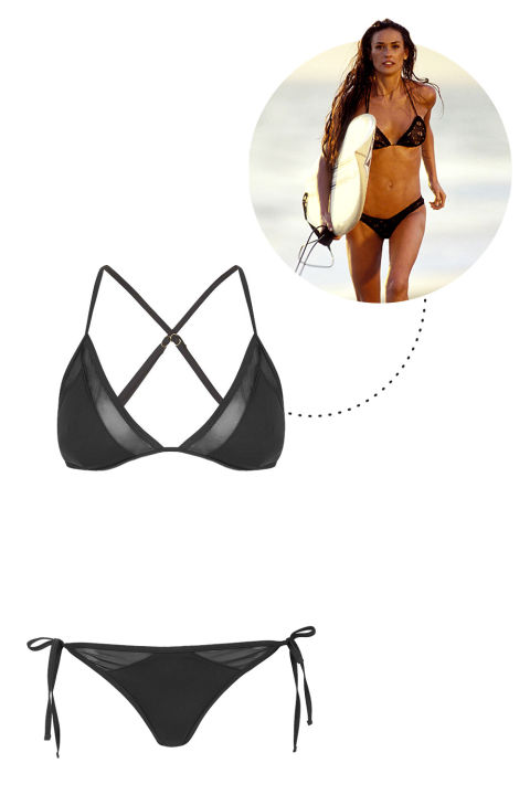 Demi Moore in Charlies Angels: Full Throttle Topshop Strappy Mesh Triangle Bikini Set, $48; topshop.com