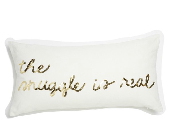 Bow & Drape "The Snuggle is Real" Sequin Pillow $39