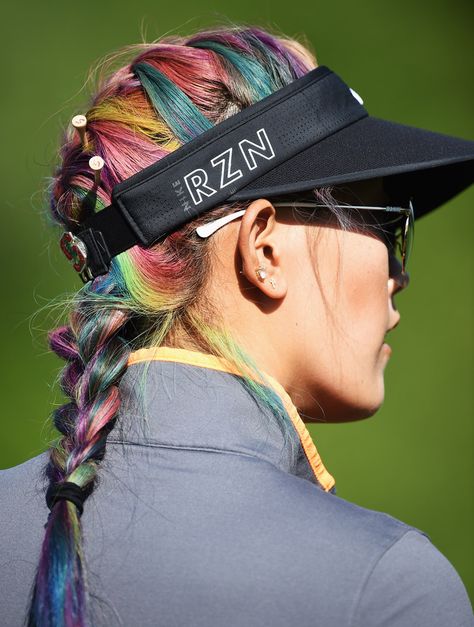 plays a shot during practice prior to the start of the Evian Championship Golf on September 9, 2015 in Evian-les-Bains, France.