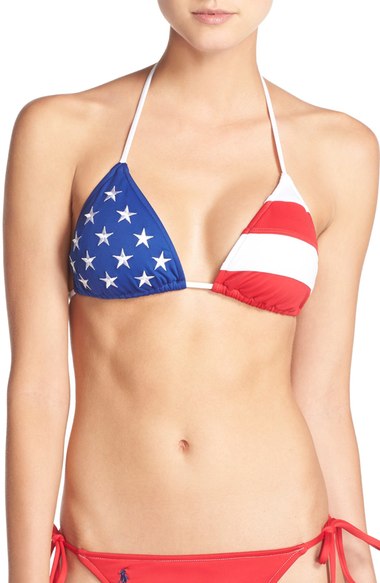 Polo Ralph Lauren American Flag Ricky Triangle Top and bikini bottom 