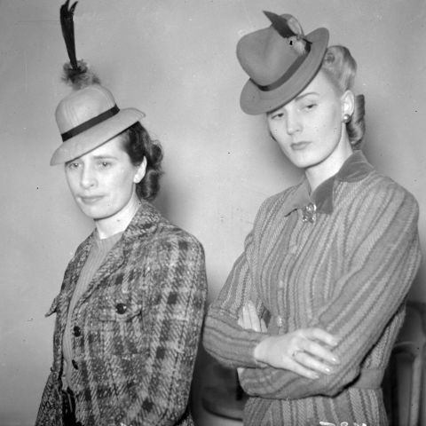 1940's -- Mini Bowler Hats. Fact: miniature hats flatter very few heads.