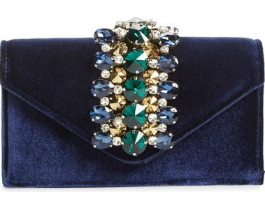 Sondra Roberts Crystal Embellished Velvet Box Clutch $78