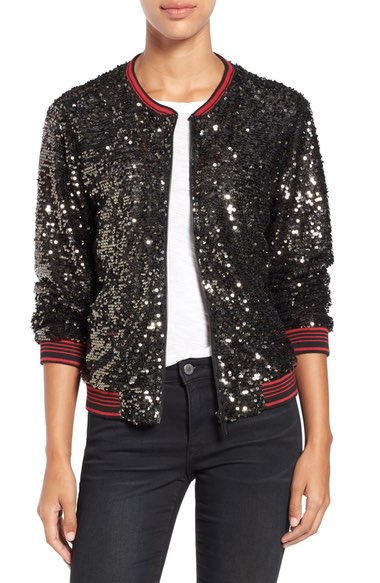 Sanctuary Sequin Bomber $189