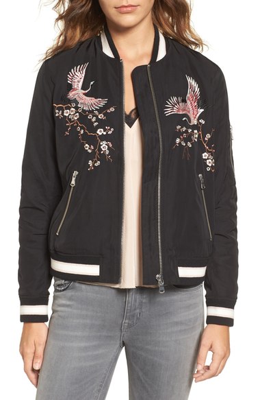 Trouve Embroidered Bomber Jacket $149